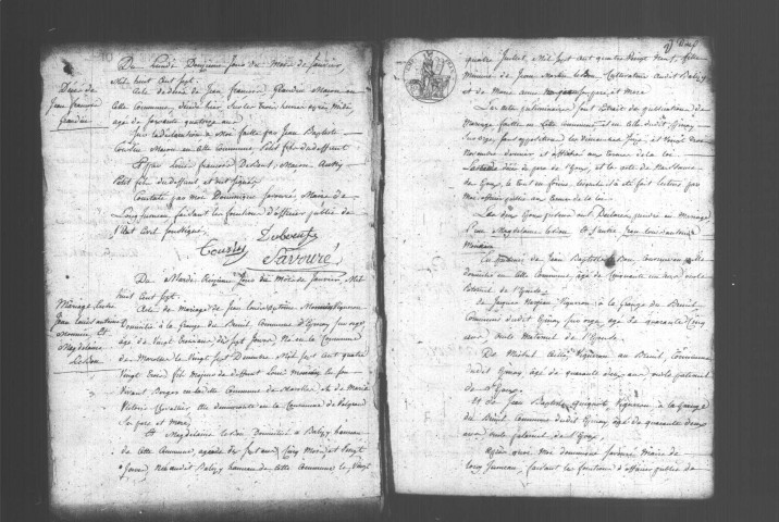 LONGJUMEAU. Naissances, mariages, décès : registre d'état civil (1807-1812). 