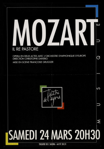 EVRY. - Opéra : Il re pastore, de Mozart, Théâtre de l'Agora, 24 mars 1990. 