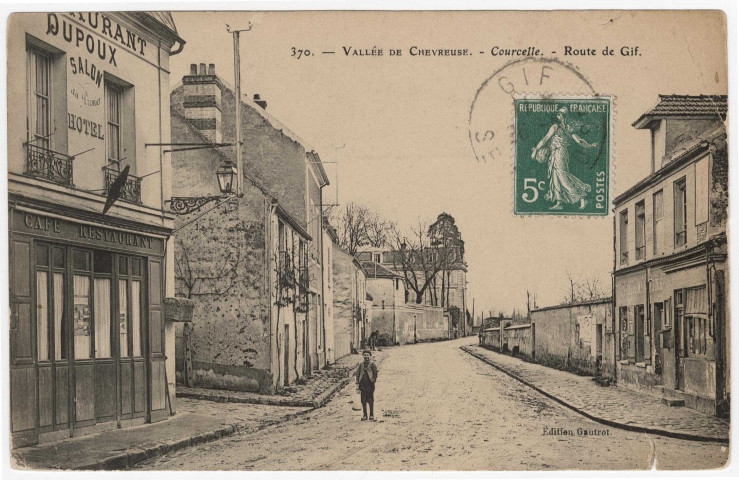 GIF-SUR-YVETTE. - Courcelles.- Route de Gif. Editeur Gautrot, timbre à 5 centimes. 