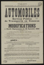 Seine-et-Oise [Département]. - Arrêté préfectoral modifiant l'arrêté réglementaire du 23 septembre 1930 sur les véhicules automobiles assurant un service public de transports en commun, 10 janvier 1933. 