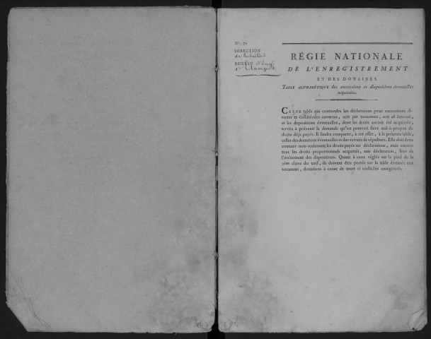 ETAMPES, bureau de l'Enregistrement : tables des successions. - Vol. 8, 1er juillet 1818 - 15 octobre 1822. 