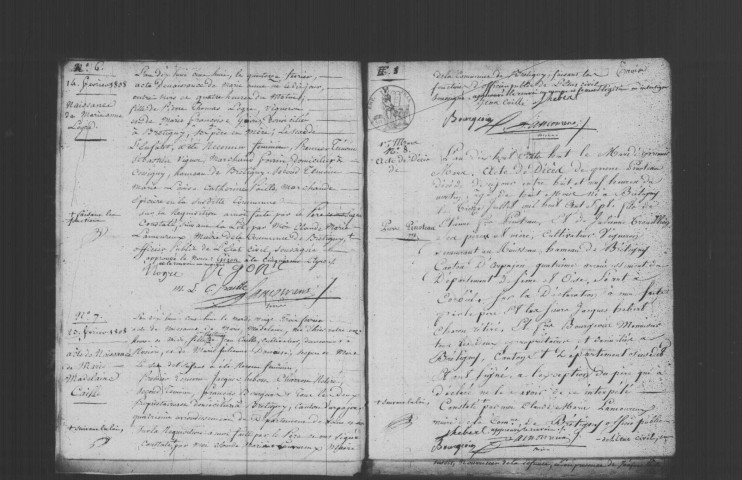 BRETIGNY-SUR-ORGE. Naissances, mariages, décès : registre d'état civil (1808-1815). 