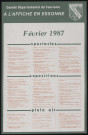EVRY.- A l'affiche en Essonne : programme culturel, Comité départemental du tourisme, février 1987. 
