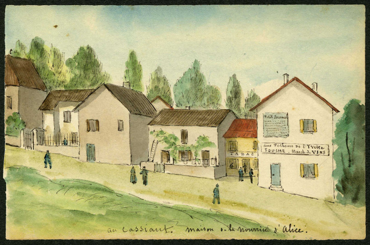 Aux CASSEAUX, la maison de la nourrice d'Alice et la maison FOUCHE "Aux pêcheurs de l'Yvette", marchand de vins. 