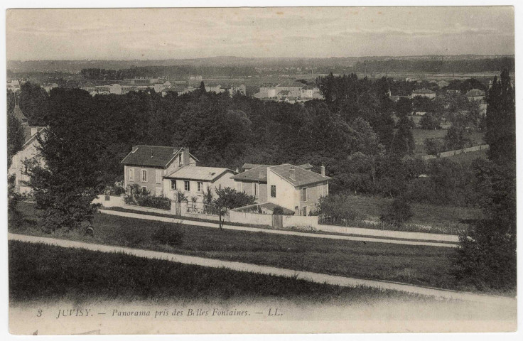 JUVISY-SUR-ORGE. - Panorama pris des Belles-Fontaines. LL, 9 lignes, ad. 