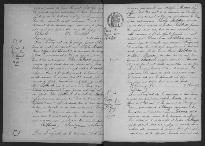 PRUNAY-SUR-ESSONNE. - Naissances, mariages, décès : registre d'état civil.