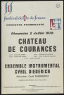 COURANCES.- Festival de l'Ile-de-France. Concerts - Promenades. Ensemble instrumental Cyril Diederich, sous la direction de Cyril Diederich, Château de Courances, 2 juillet 1978. 