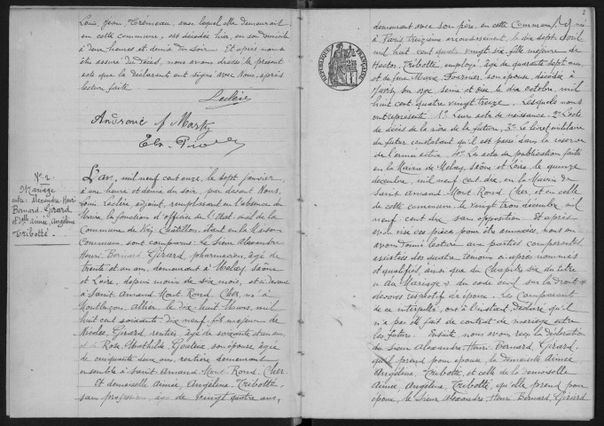 VIRY-CHATILLON. - Naissances, mariages, décès : registre d'état civil.