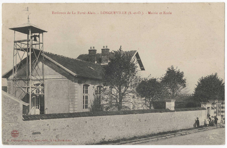 D'HUISON-LONGUEVILLE. - Mairie et école. Chemin-Demigny. 