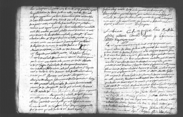 ECHARCON. Paroisse Saint-Martin : Baptêmes, mariages, sépultures : registre paroissial (1744-1755). 