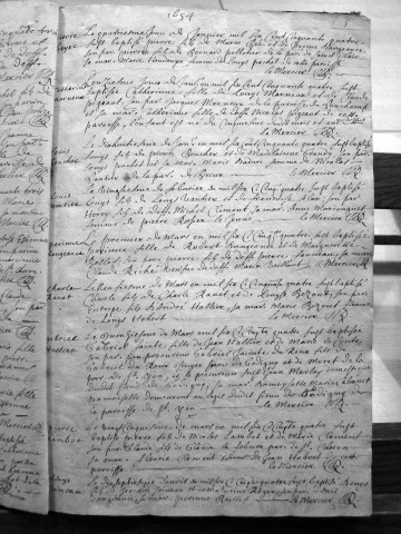 BREUILLET. - Copie des actes paroissiaux de la collection communale (1653-1692) [copie réalisée par un lecteur]. 