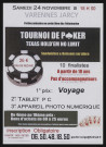 VARENNES-JARCY. - Tournoi de poker Texas hold'em no limit, sandwiches et boissons sur place, samedi 24 novembre à 18h 30. 