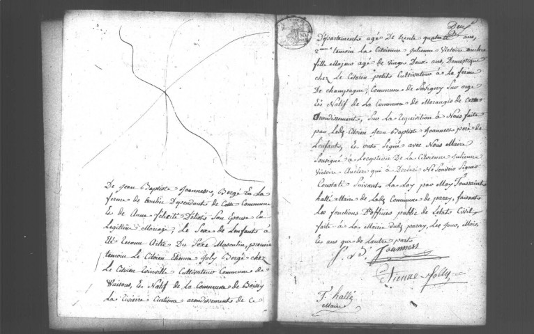 PARAY-VIEILLE-POSTE. Naissances, mariages, décès : registre d'état civil (an XI-1844). 