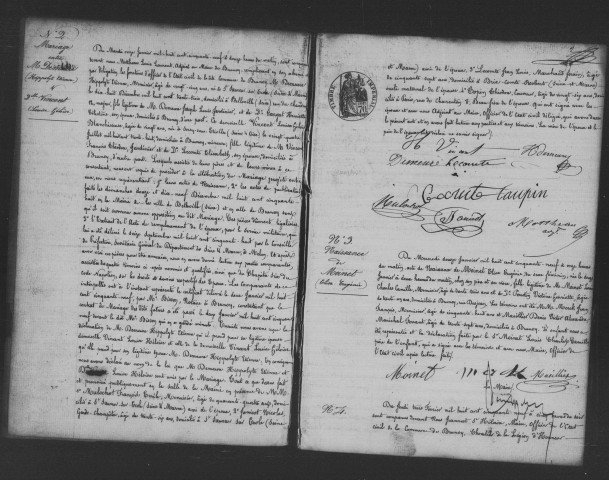 BRUNOY. Naissances, mariages, décès : registre d'état civil (1859-1865). 