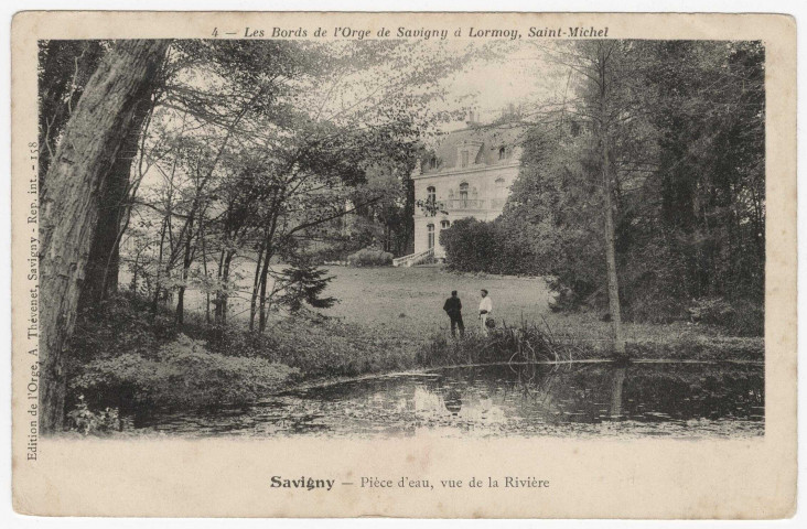 SAVIGNY-SUR-ORGE. - Château de l'Oasis. Pièce d'eau, vue de la rivière [Edition de l'Orge, Thévenet]. 
