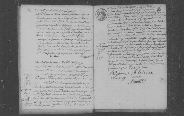 LONGPONT-SUR-ORGE. Naissances, mariages, décès : registre d'état civil (1815-1826). 