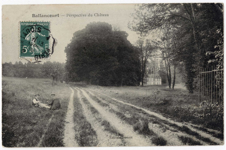 BALLANCOURT-SUR-ESSONNE. - Perspective du château, Benoît, 1909, 3 mots, 5 c, ad. 