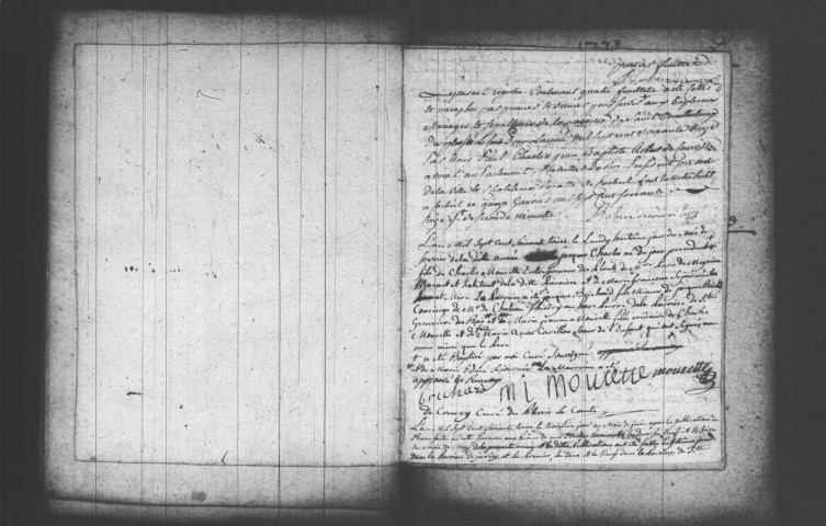 FLEURY-MEROGIS. (Plessis-le-Comte). Paroisse Saint-Rédempteur : Baptêmes, mariages, sépultures : registre paroissial (1751-1773). 
