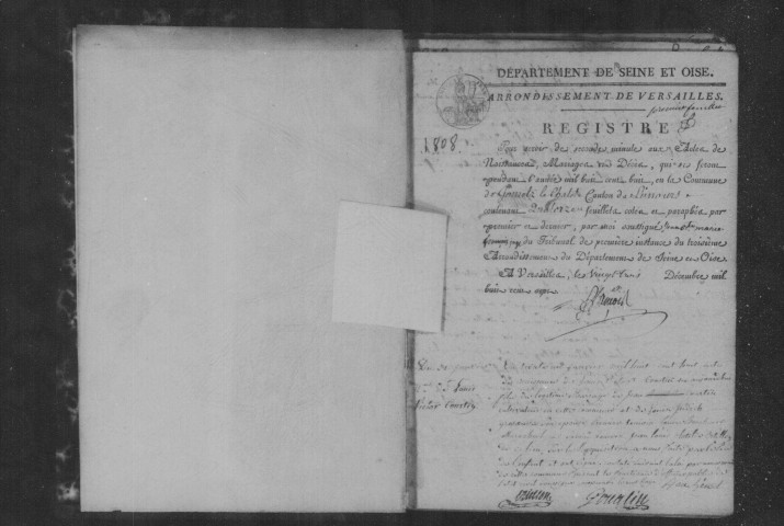 GOMETZ-LE-CHATEL. Naissances, mariages, décès : registre d'état civil (1808-1821). 