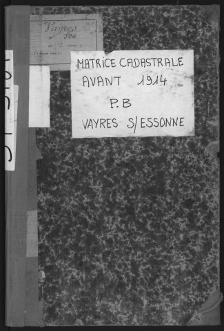 VAYRES-SUR-ESSONNE. - Matrice des propriétés bâties [cadastre rénové en 1965]. 