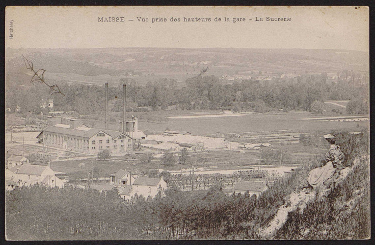 MAISSE.- La sucrerie, vue prise des hauteurs de la gare (31 août 1909).