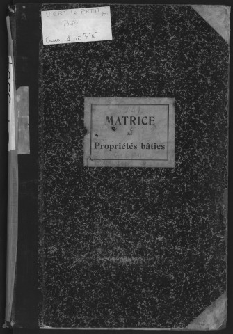 VERT-LE-PETIT. - Matrice des propriétés bâties [cadastre rénové en 1945].