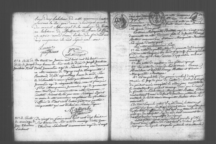 TIGERY . Naissances, mariages, décès : registre d'état civil (1818-1836). 