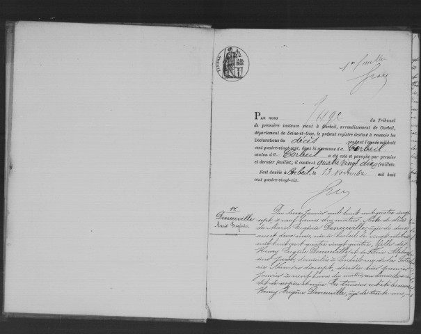 CORBEIL. Décès : registre d'état civil (1887). 