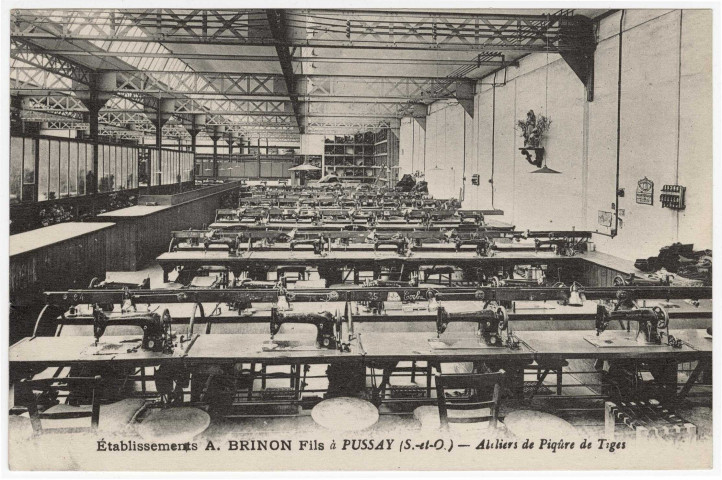 PUSSAY. - Etablissements A. Brinon Fils à Pussay. Ateliers de piqûre de tiges [Editeur Rameau, 1928, timbre à 40 centimes]. 