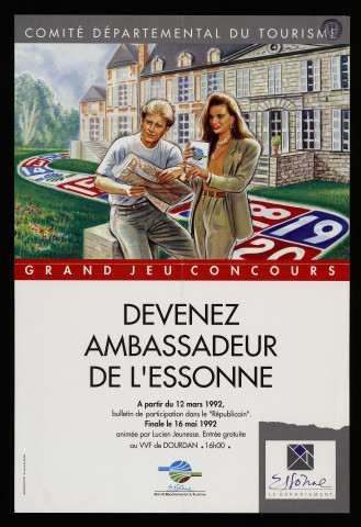 ESSONNE (Département).- Grand jeu concours : devenez ambassadeur de l'Essonne, mars 1992. 