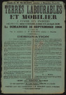 SAINT-ESCOBILLE.- Vente aux enchères de terres labourables et de mobilier, appartenant à M. Louis-Auguste LEBLANC, 16 septembre 1906. 