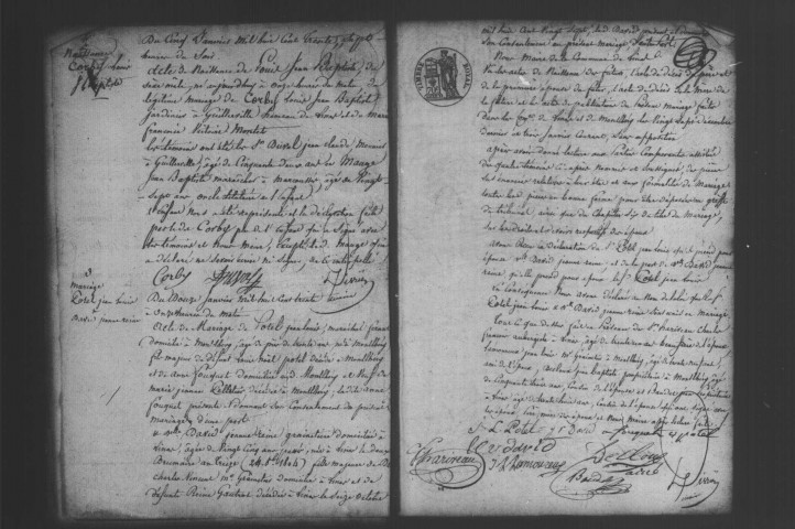 LINAS. Naissances, mariages, décès : registre d'état civil (1830-1836). 