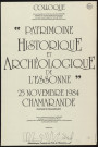 CHAMARANDE.- Colloque : Patrimoine historique et archéologique de l'Essonne, par Jean Jacquart, Château de Chamarande, 25 novembre 1984. 