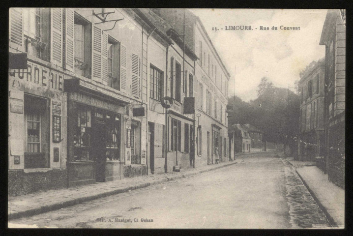 LIMOURS-EN-HUREPOIX. - Rue du couvent. Edition Manigot, 1939, sépia. 