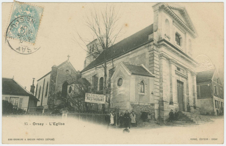 ORSAY. - L'église. Edition Formé, 1905, 1 timbre à 5 centimes 