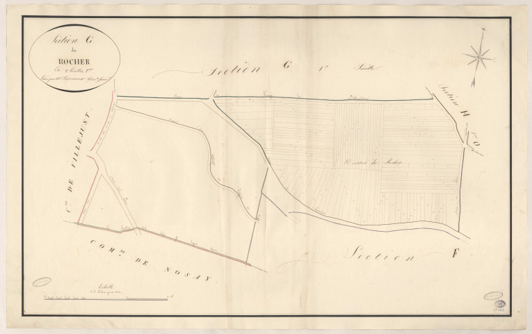 SAULX-LES-CHARTREUX. - Section G : Rocher (le), 2e feuille. 