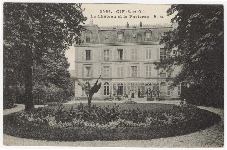 GIF-SUR-YVETTE. - Le château et le parterre. EM (1919), 3 mots, 5 c, 10 c, ad. 