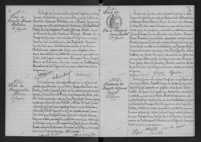 BALLANCOURT-SUR-ESSONNE.- Naissances, mariages, décès : registre d'état civil (1923). 