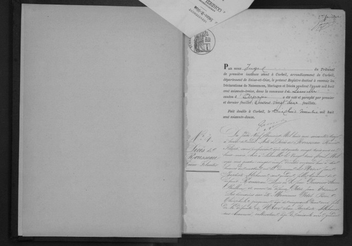 LEUVILLE-SUR-ORGE. Naissances, mariages, décès : registre d'état civil (1873-1882). 
