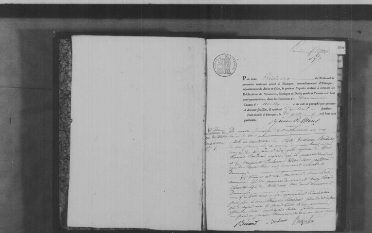 DANNEMOIS. Naissances, mariages, décès : registre d'état civil (1841-1860). 