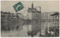 CORBEIL-ESSONNES. - L'hôtel de ville, et lavandières, ND, Dubuisson, 1912, 4 mots, 5 c, ad. 