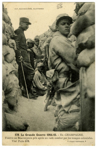 La Guerre de 1914-15 En Champagne. Fortin de Beauséjour pris après un rude combat par les troupes coloniales.