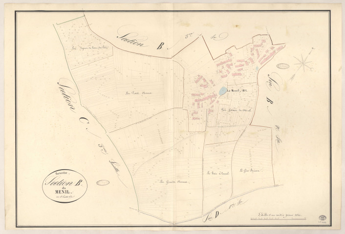 SERMAISE. - Section B : Ménil (le), 7e feuille. 