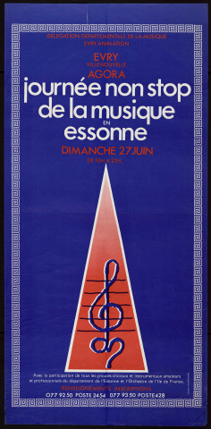 EVRY. - Jounée non stop de la musique en Essonne, Agora d'Evry, [27 juin 1985]. 