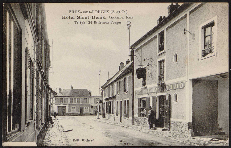 Briis-sous-Forges.- Grande rue et hôtel Saint-Denis [1925-1930]. 