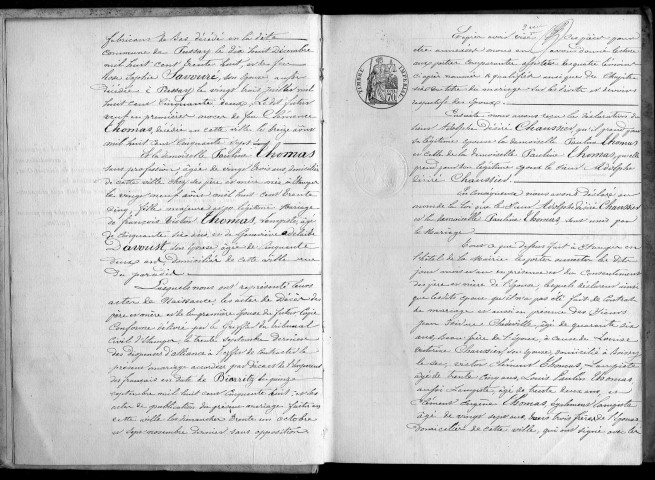 ETAMPES. Mariages : registre d'état civil (1859).