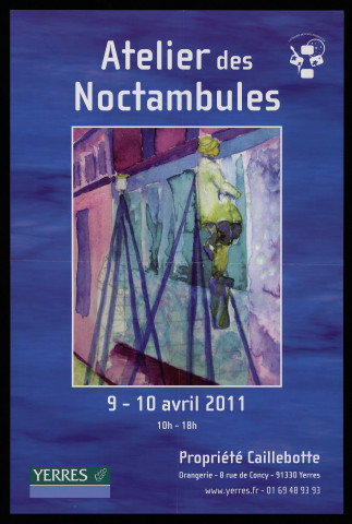YERRES.- Exposition de l'Atelier des Noctambules : peinture, aquarelles, Orangerie, Propriété Caillebotte, 9 avril-10 avril 2011. 