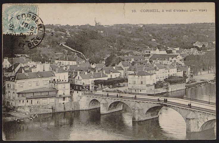 Corbeil-Essonnes.- Corbeil à vol d'oiseau (3e vue) (13 septembre 1906). 