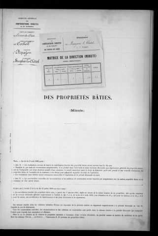 BRUYERES-LE-CHATEL. - Matrice des propriétés bâties [cadastre rénové en 1934]. 