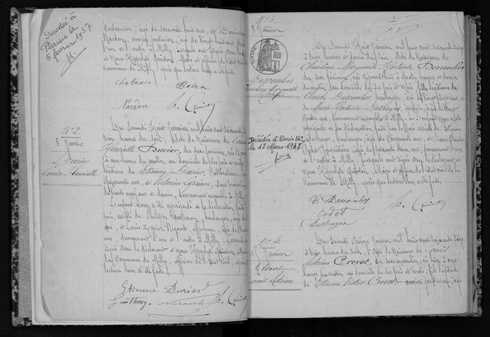 MILLY-LA-FORET. Naissances : registre d'état civil (1876-1883). 